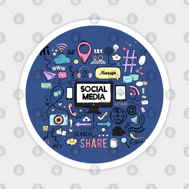 Social Media Theme Magnet by Mako Design 